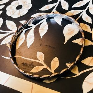 Sterling Silver Leaf Bangle